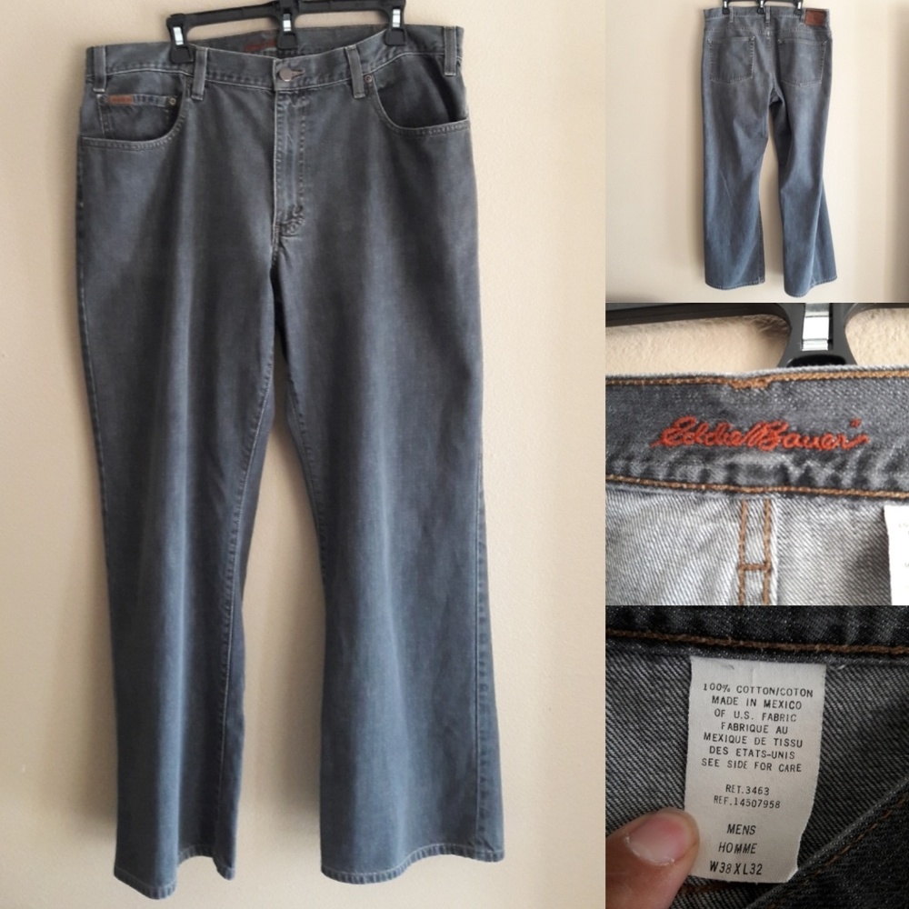 EDDIE BAUER STRAIGHT FIT GREY JEANS MENS SIZE 38